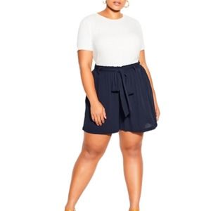 City chic shorts tropical tie jungle green‎ plus size 18 medium new!!!